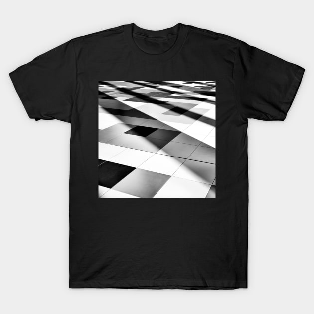 black and white tile geometry T-Shirt by Sampson-et-al